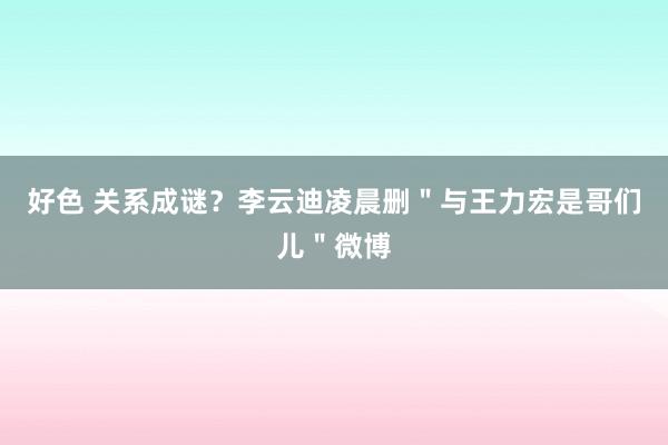 好色 关系成谜？李云迪凌晨删＂与王力宏是哥们儿＂微博