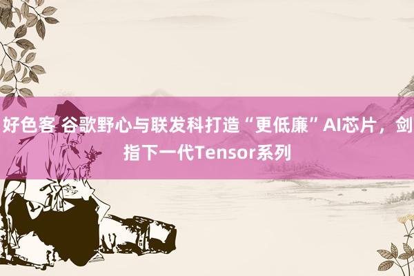好色客 谷歌野心与联发科打造“更低廉”AI芯片，剑指下一代Tensor系列