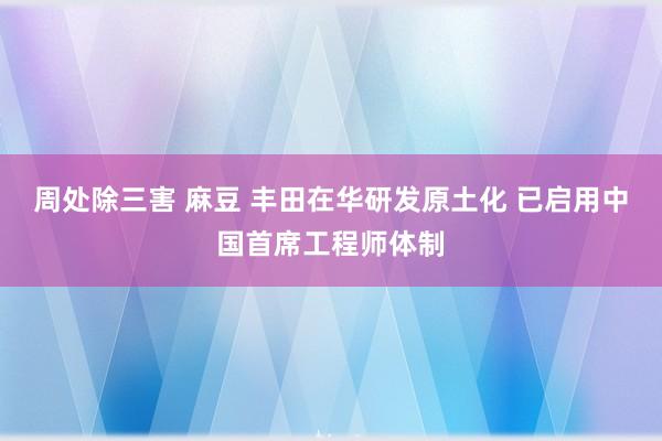 周处除三害 麻豆 丰田在华研发原土化 已启用中国首席工程师体制